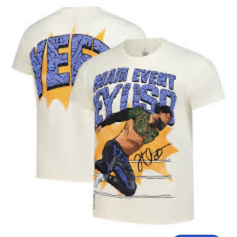 WWE Jey Uso Yeet Graphic T-Shirt Ripple Junction Beige Mens XXL Wrestling Tee